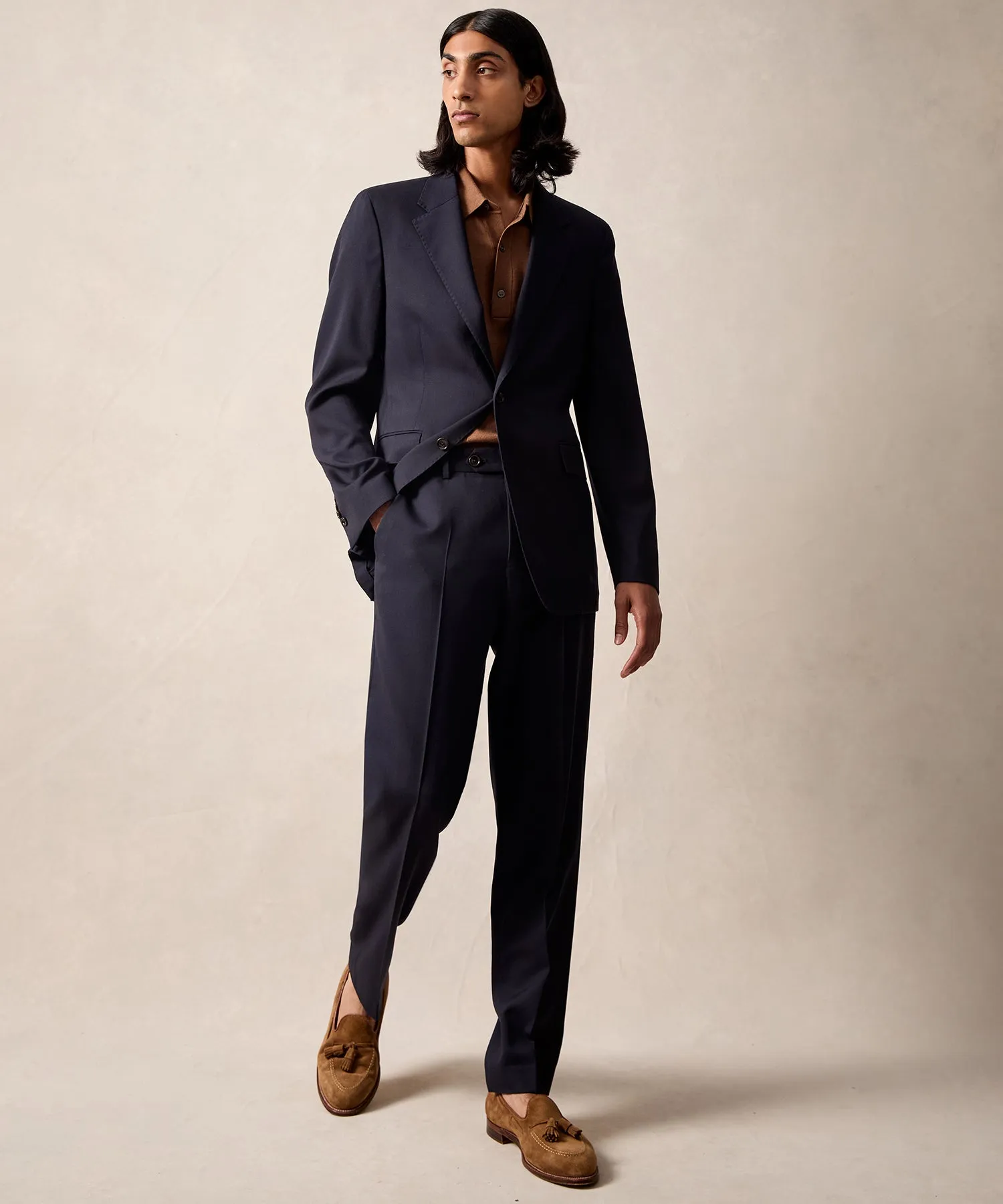 Italian Gabardine Sutton Jacket in Navy