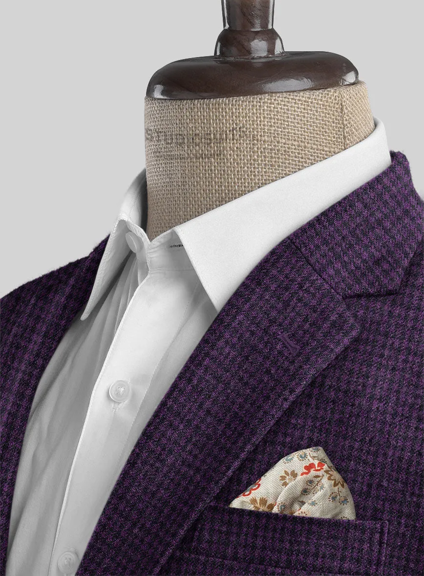 Italian Purple Houndstooth Tweed Suit