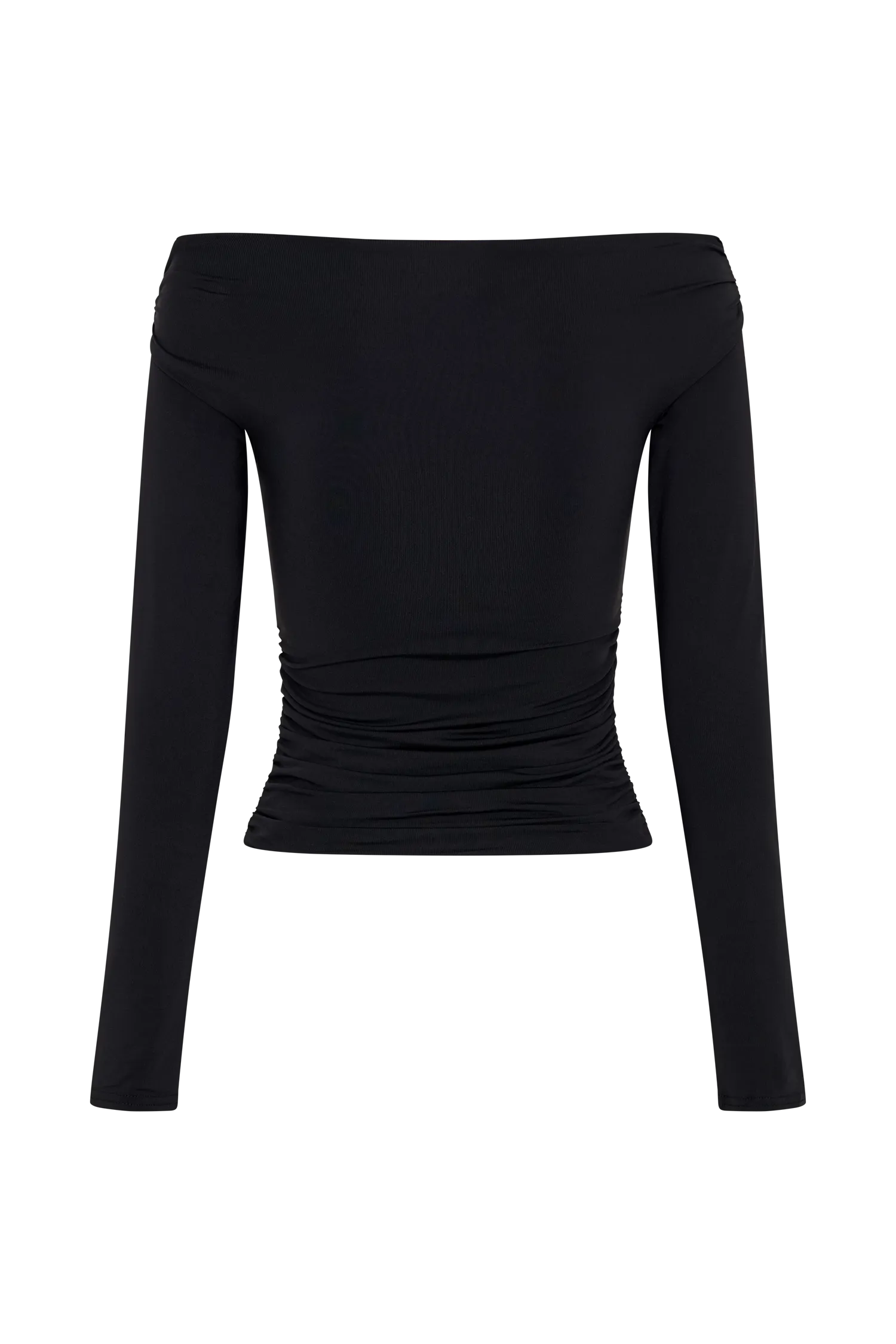 Jaden Off Shoulder Recycled Nylon Top - Black