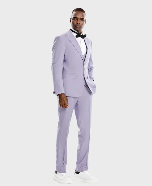 Lavender Slim Fit Wide Peak Lapel Suit