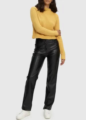 Leather Straight Fit Pant