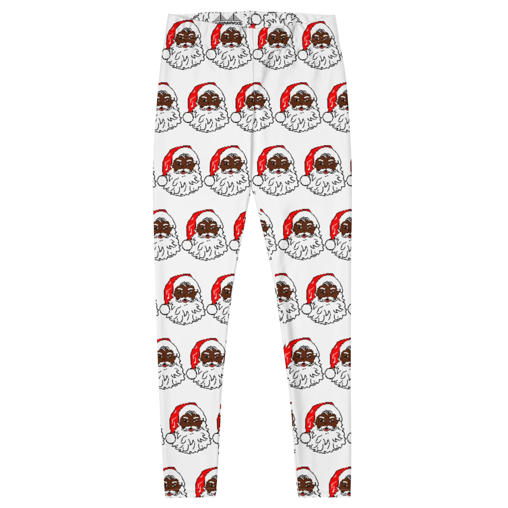 Leggings African American Santa White