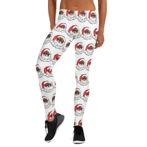 Leggings African American Santa White