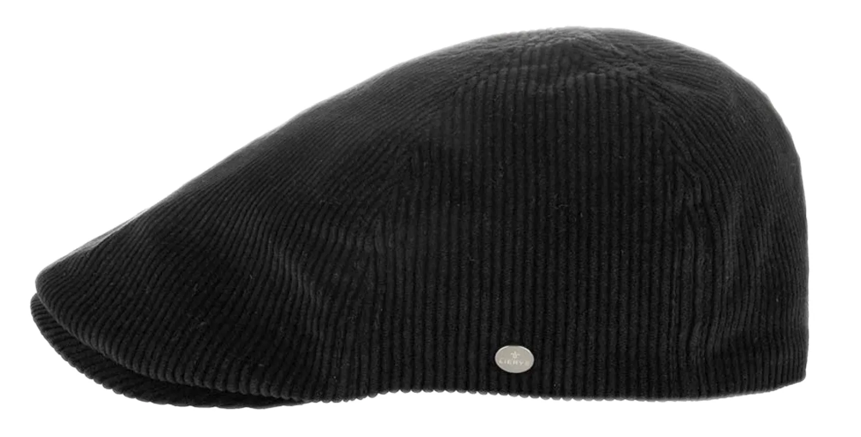 Liery's Cotton Corduroy 6 panel Ivy style flat cap in Black