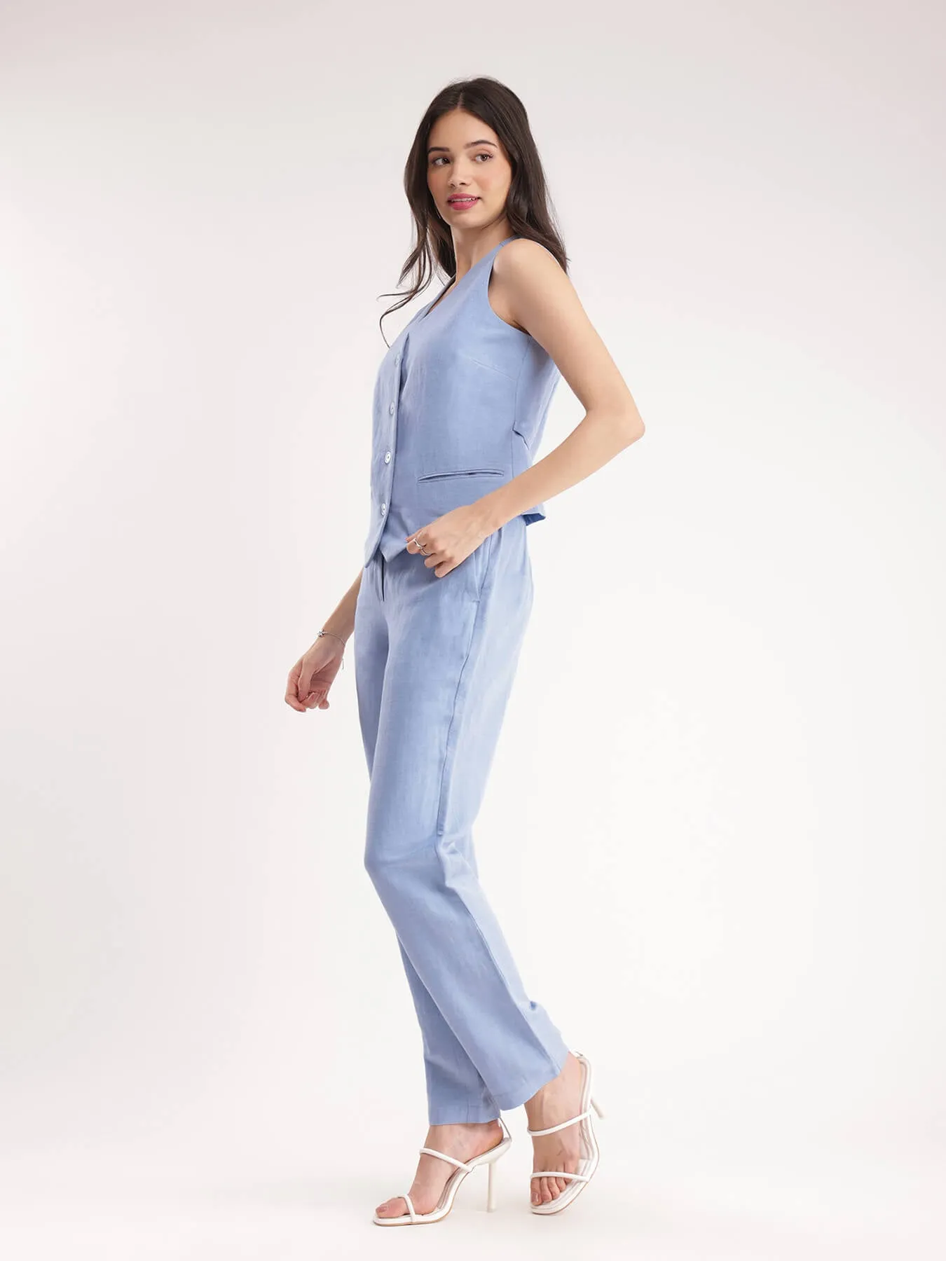 Linen Co-ord Set - Light Blue