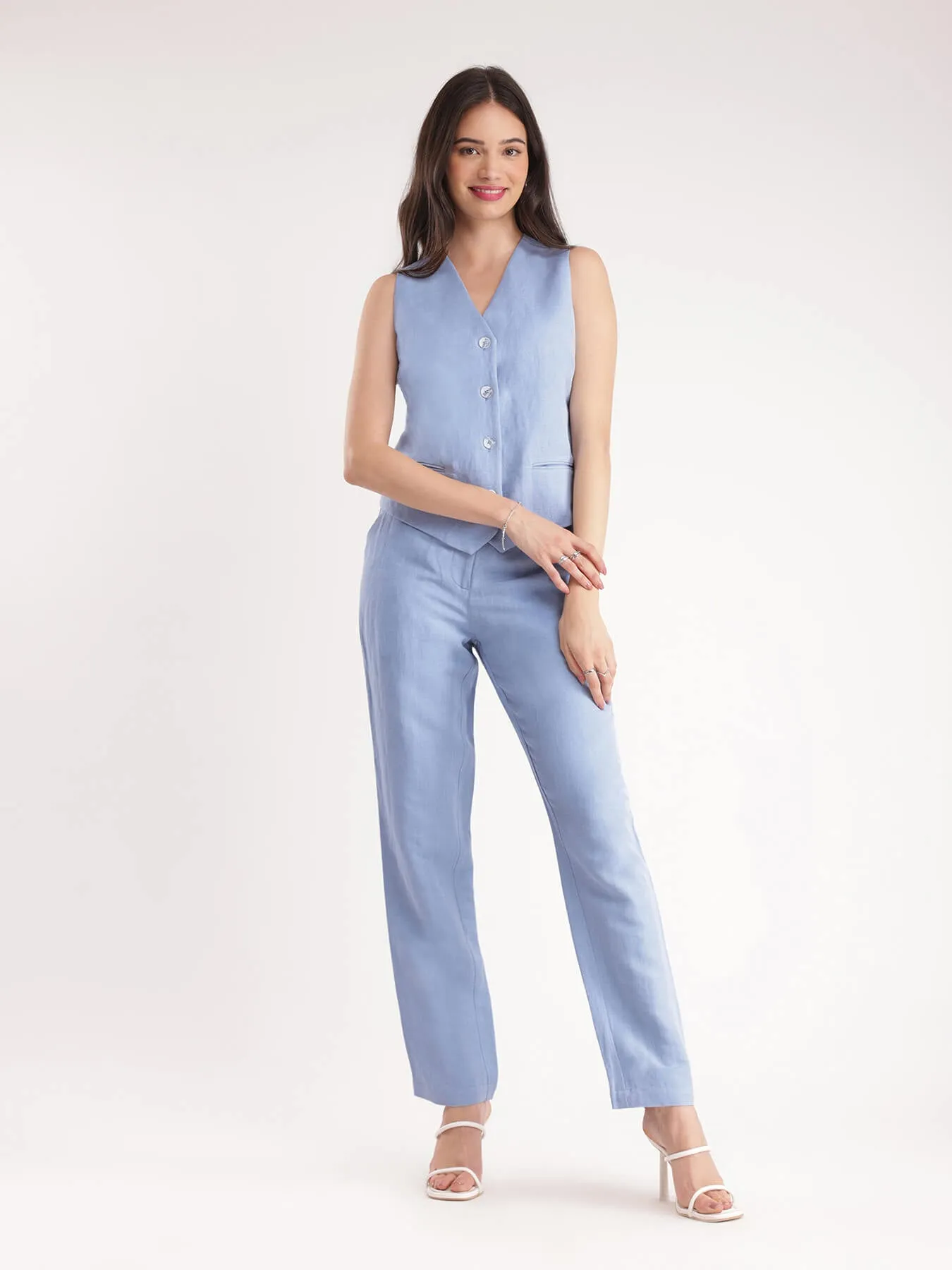 Linen Co-ord Set - Light Blue