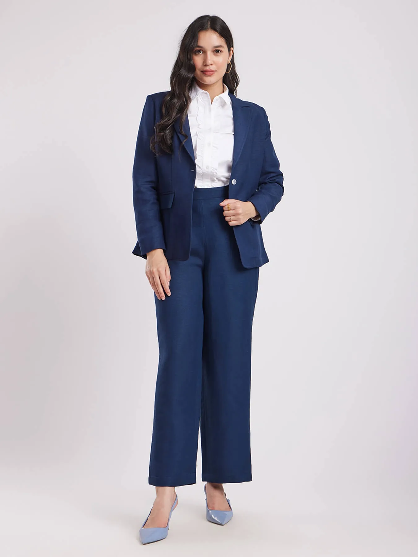 Linen Co-ord Set - Navy