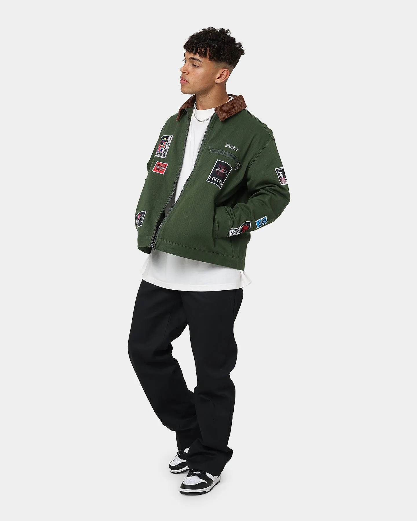 Loiter Patchwork Jacket Green