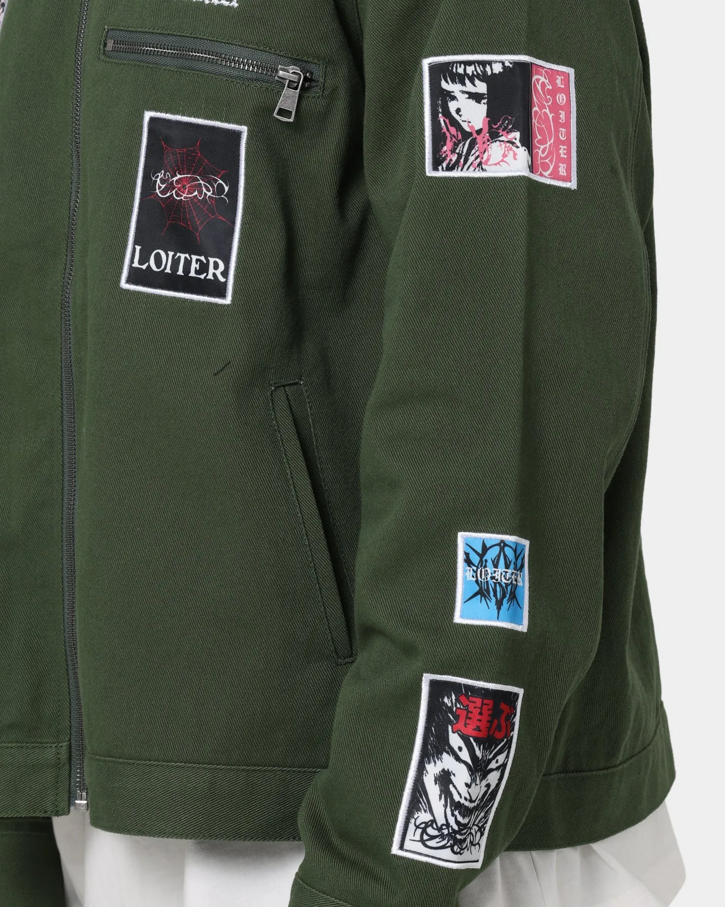 Loiter Patchwork Jacket Green