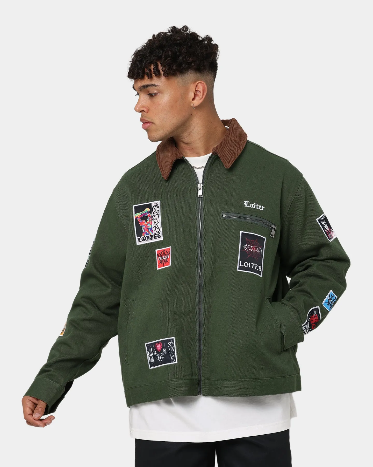 Loiter Patchwork Jacket Green