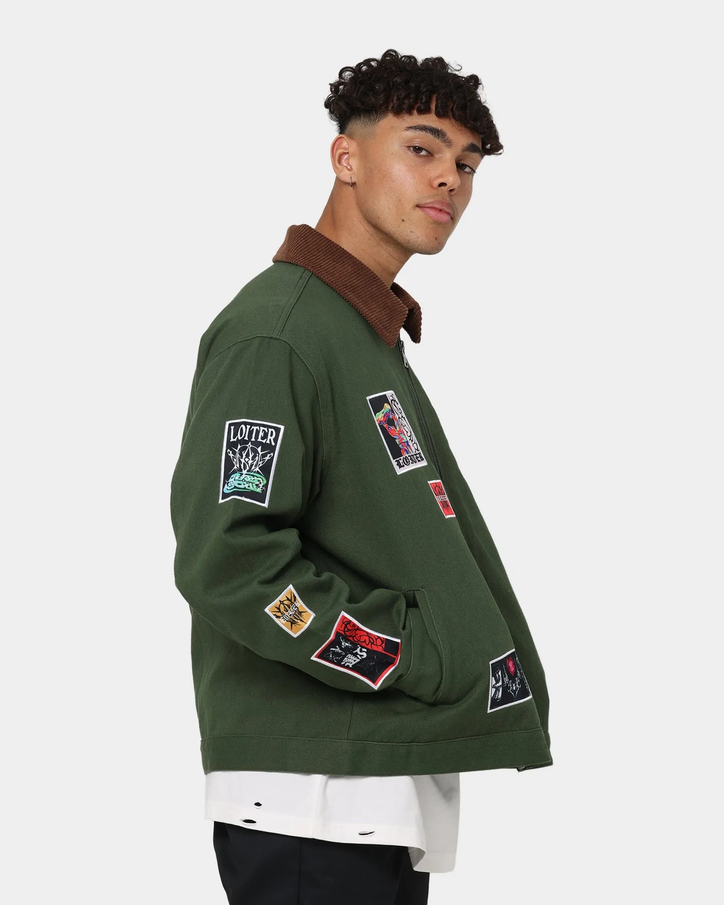 Loiter Patchwork Jacket Green