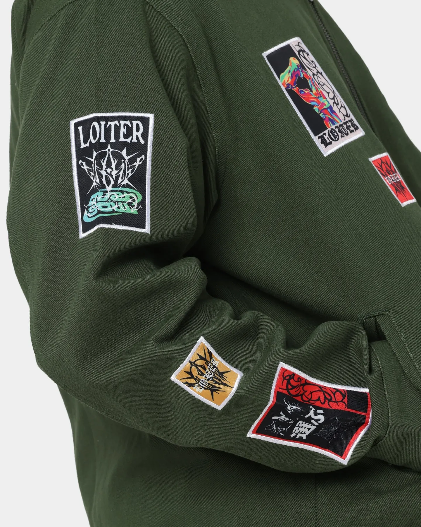 Loiter Patchwork Jacket Green