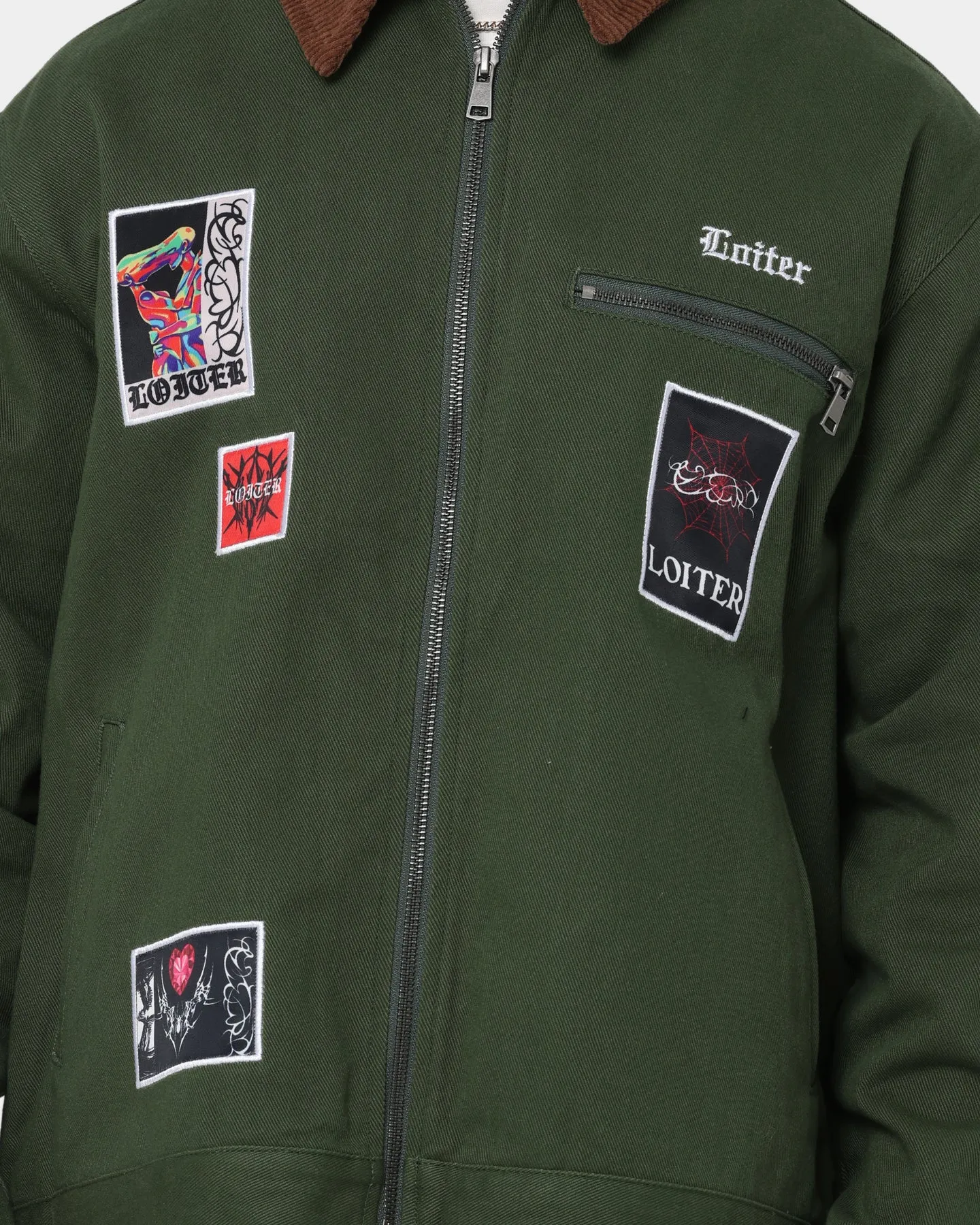 Loiter Patchwork Jacket Green