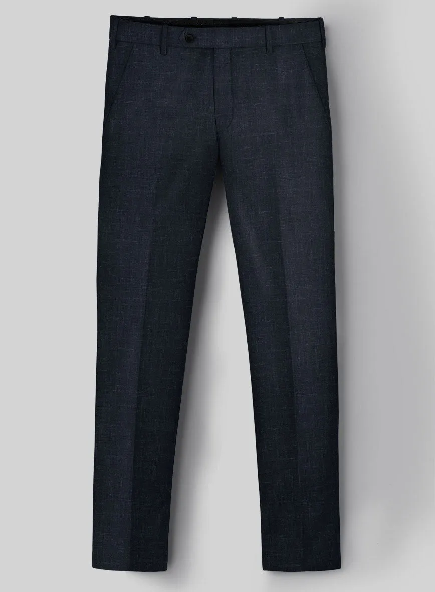 London Loom Blue Twill Wool Silk Linen Suit