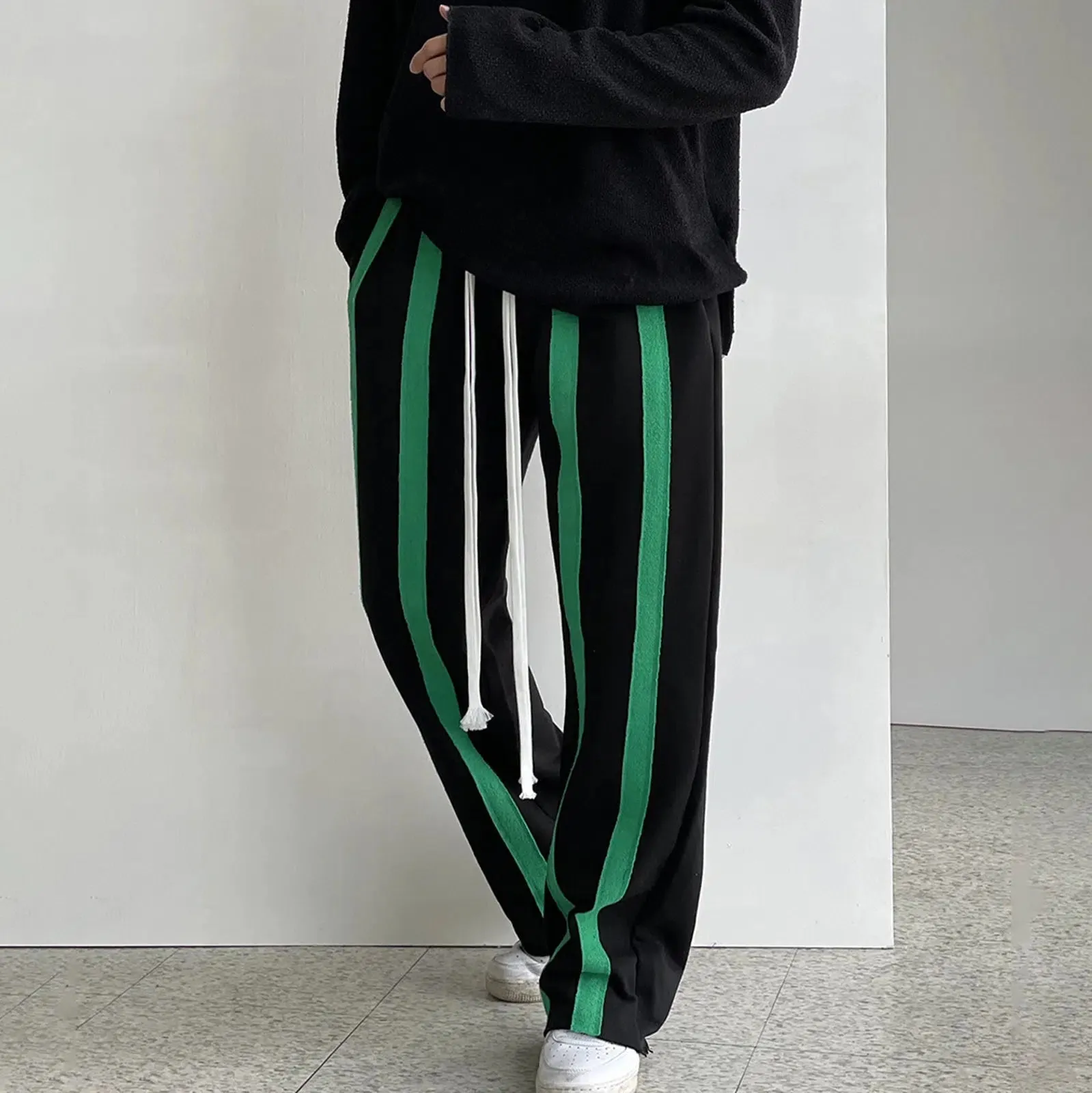 Loose Fit Stripe Drawstring Pants