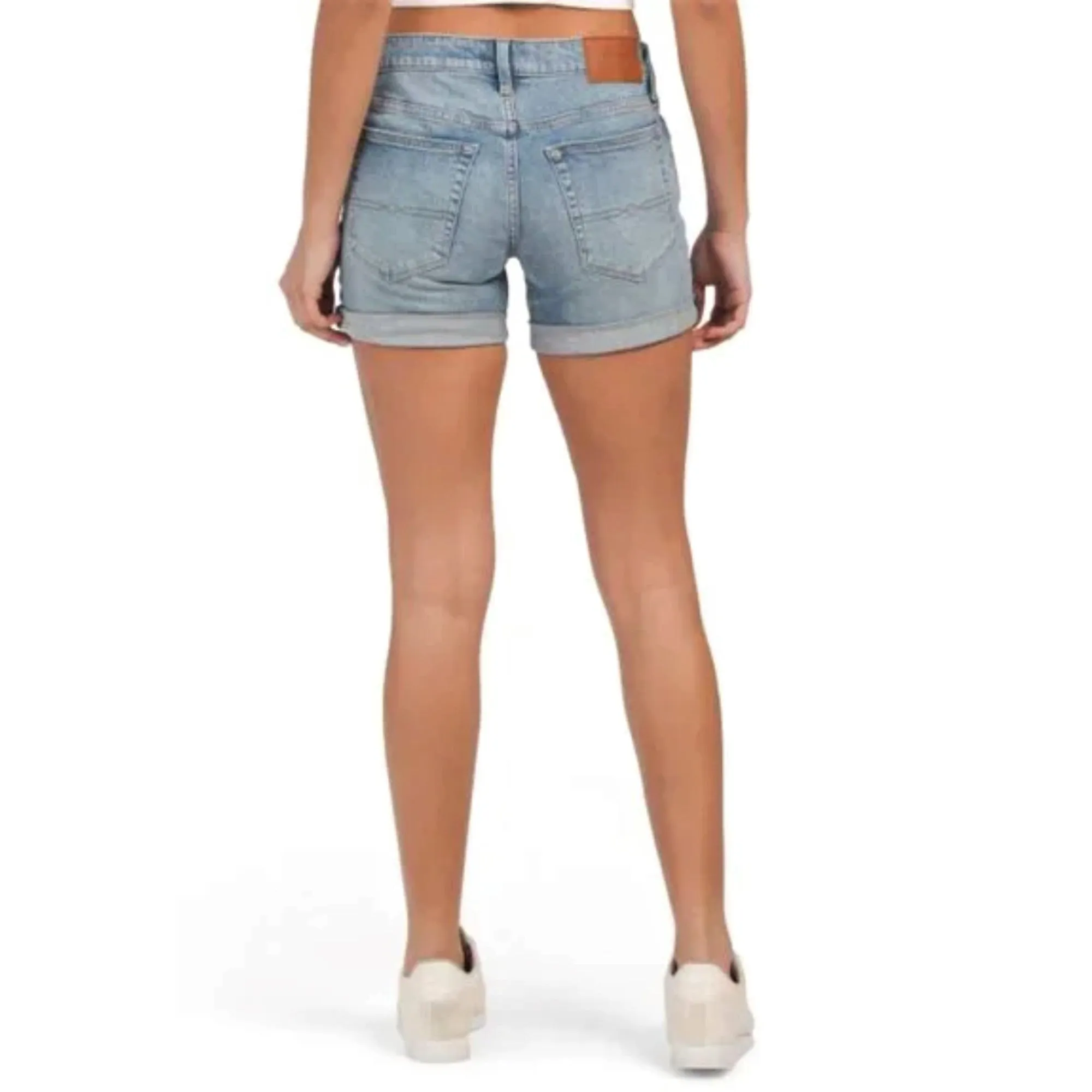 Lucky Brand Women's High Rise The Roll Up Distressed Denim Shorts