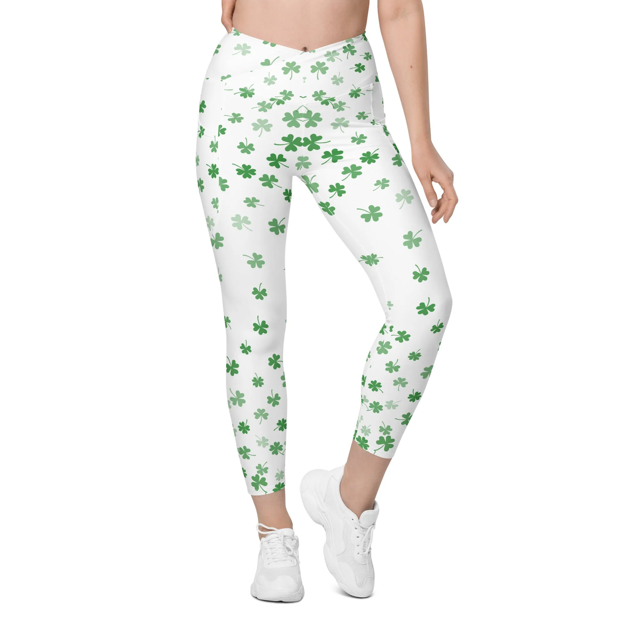 Lucky Clover Crossover Leggings with Pockets, lioness-love