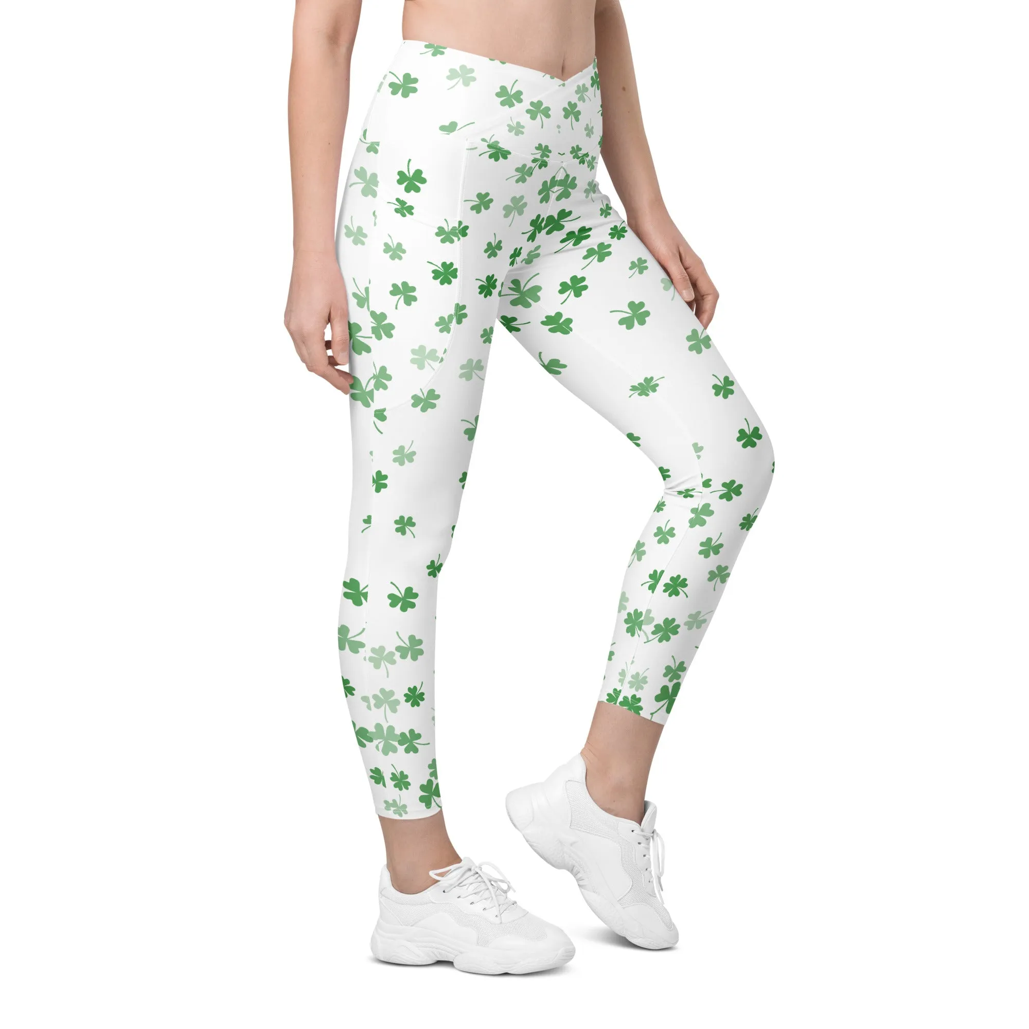 Lucky Clover Crossover Leggings with Pockets, lioness-love