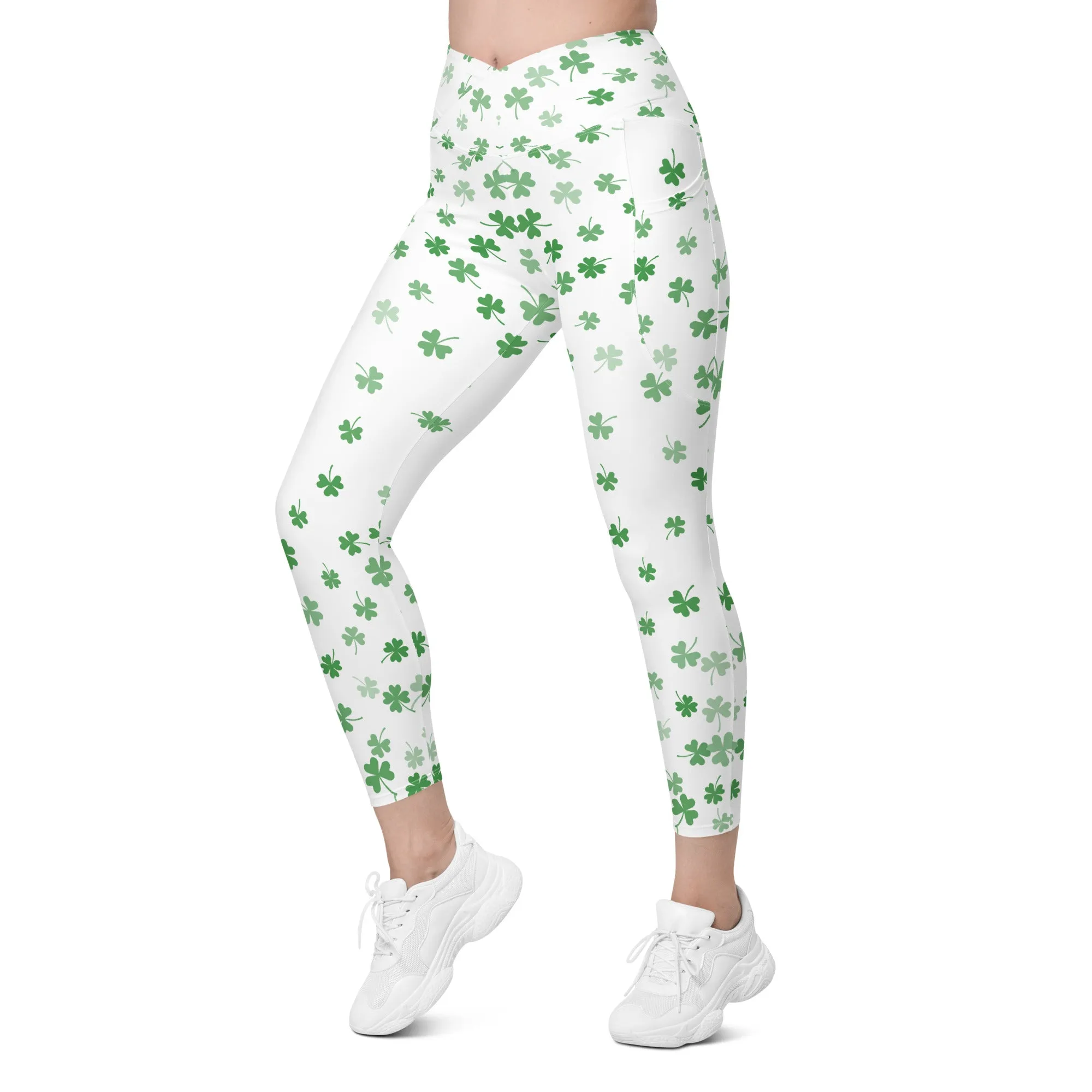 Lucky Clover Crossover Leggings with Pockets, lioness-love