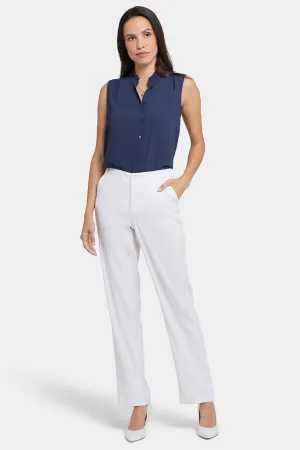 Marilyn Straight Pants In Stretch Linen | Optic White