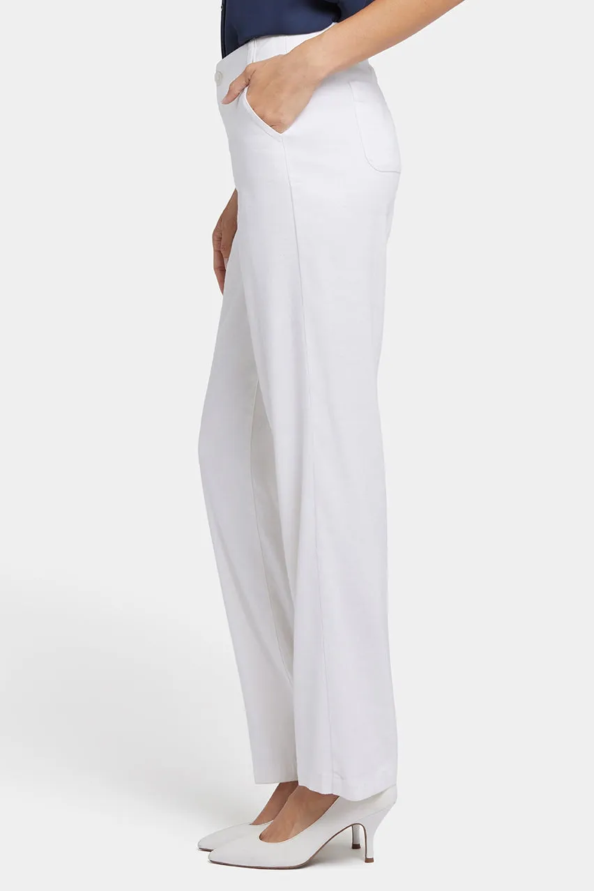 Marilyn Straight Pants In Stretch Linen | Optic White