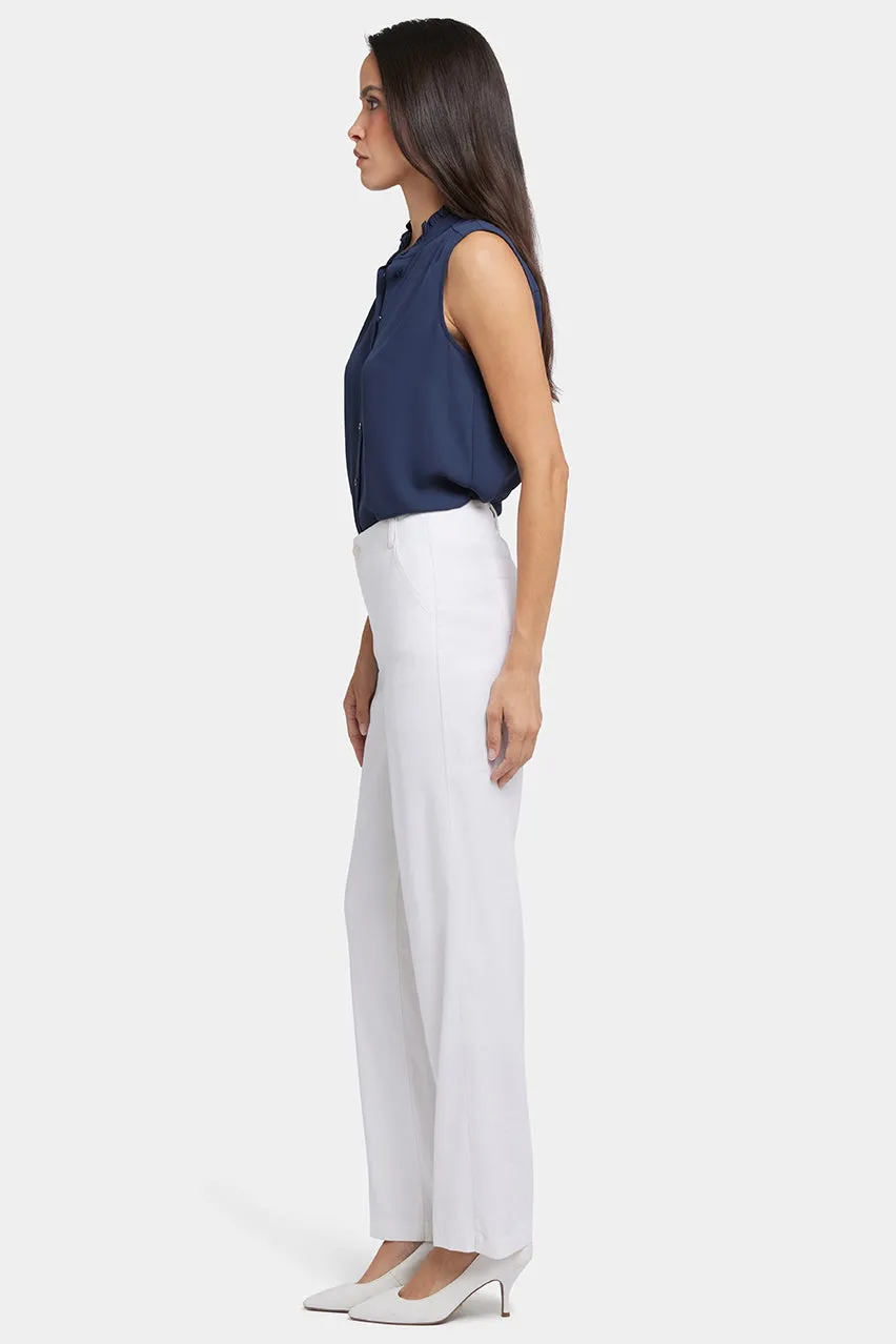 Marilyn Straight Pants In Stretch Linen | Optic White