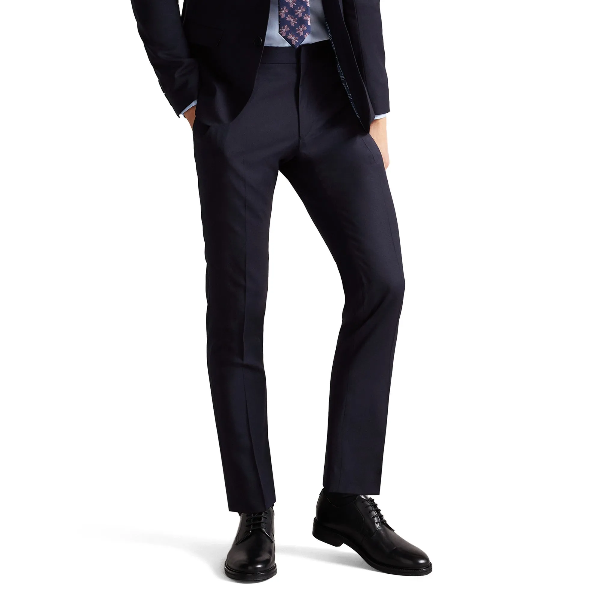 Men Mps-Polostk-Skinny Fit Plain Suit Trouser - Navy