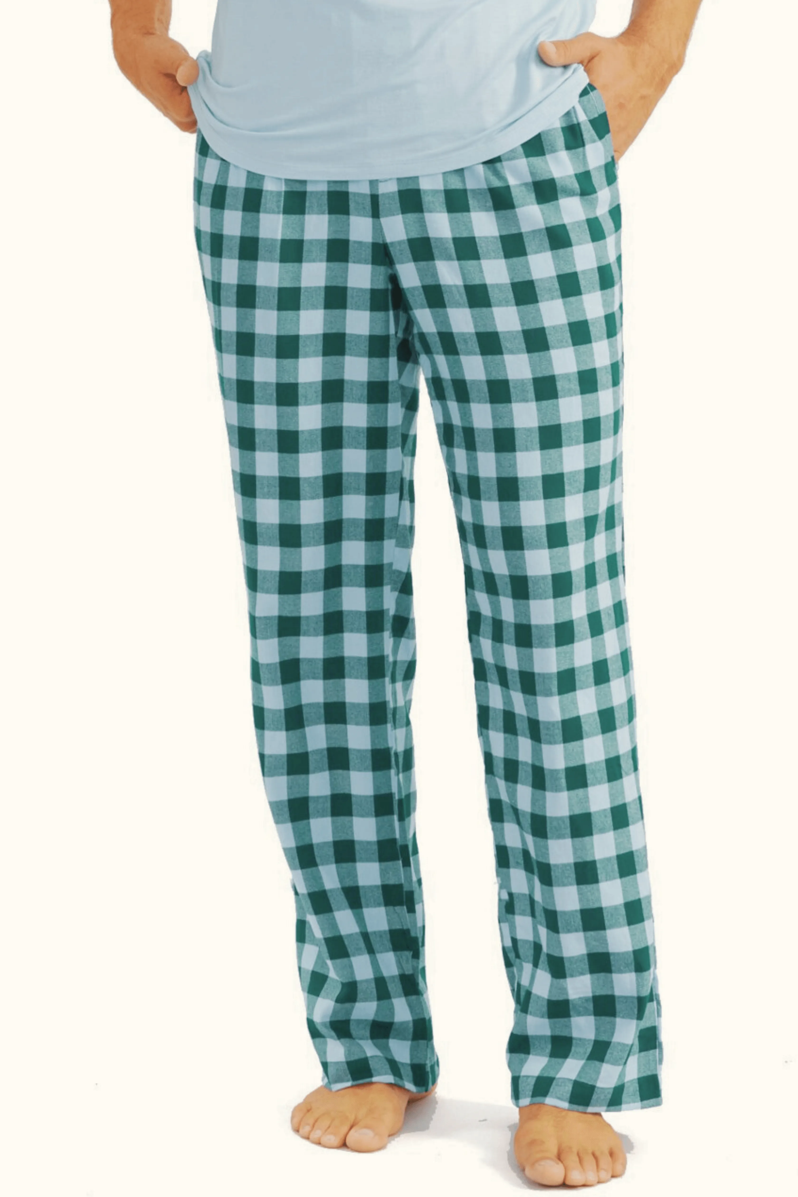 Men's Essential Poly-Cotton  Wide-Check Trouser