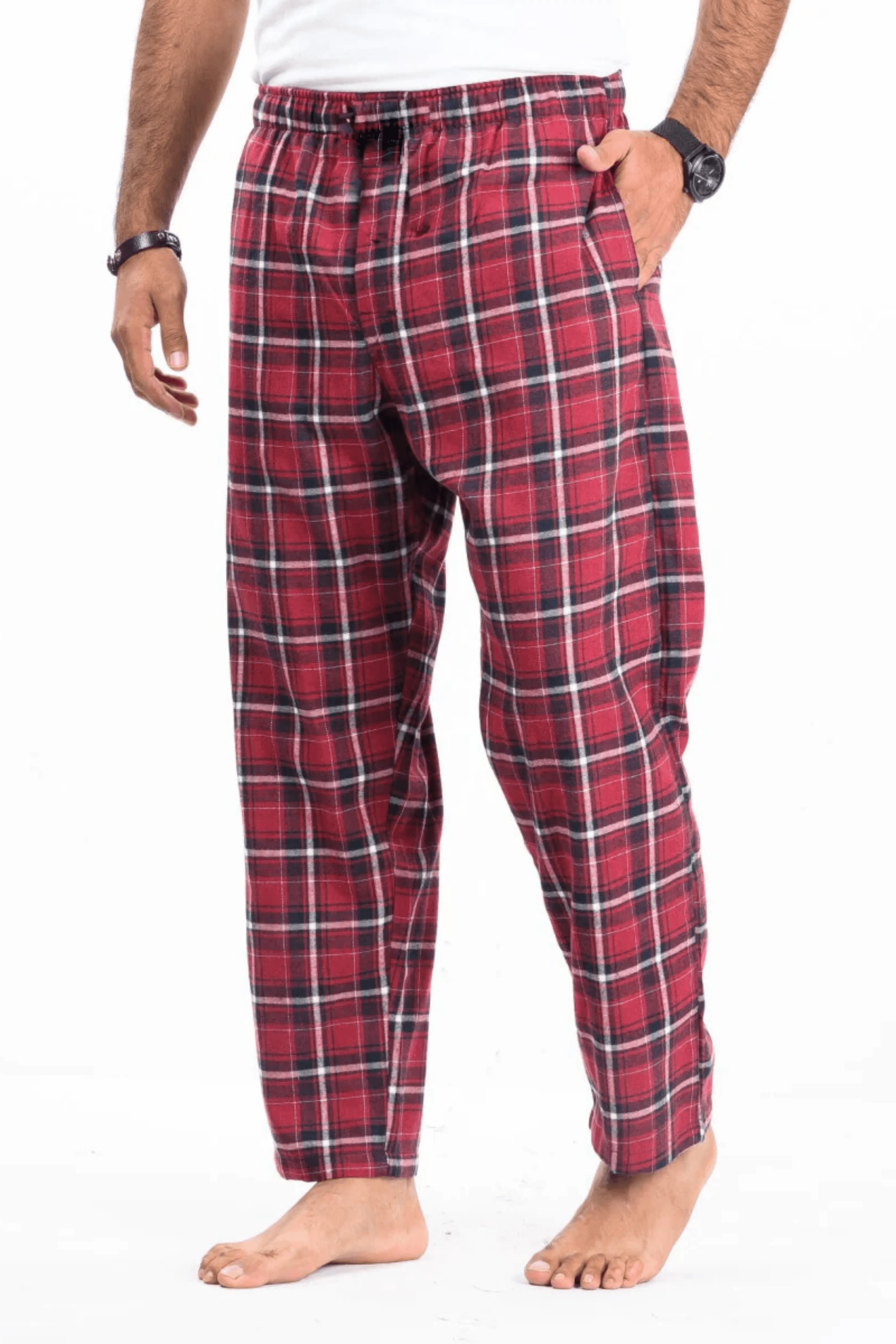 Men's Essential Poly-Cotton  Wide-Check Trouser