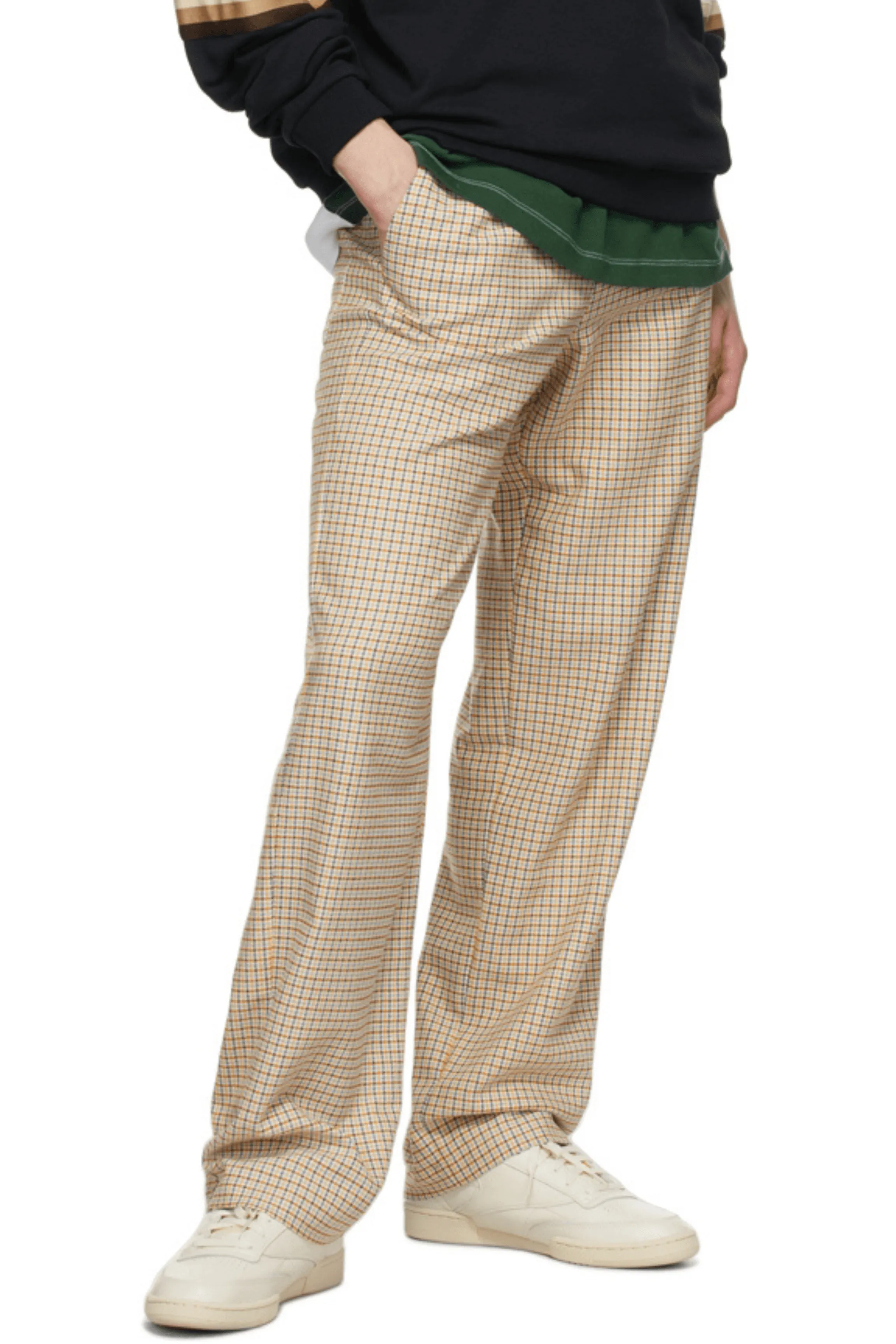 Men's Essential Poly-Cotton  Wide-Check Trouser