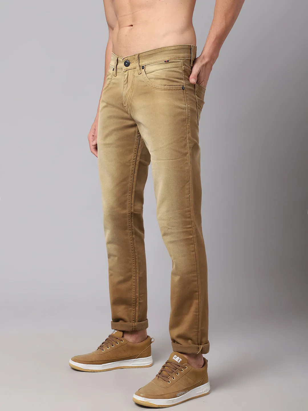 Mens Khaki Denim