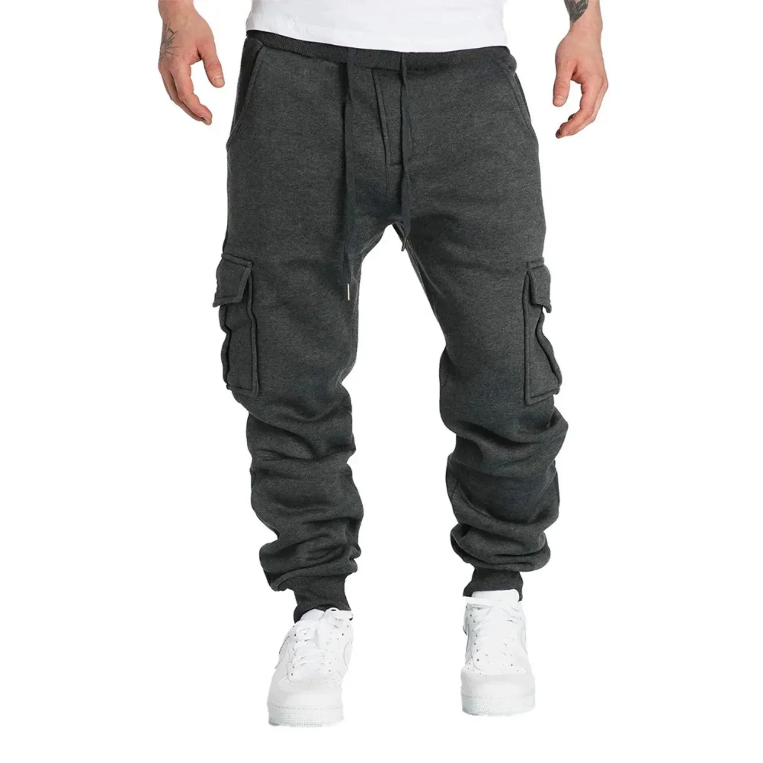 Men's Loose Fit Cotton Cargo Pants with Drawstring Waist | Perfect for All Seasons