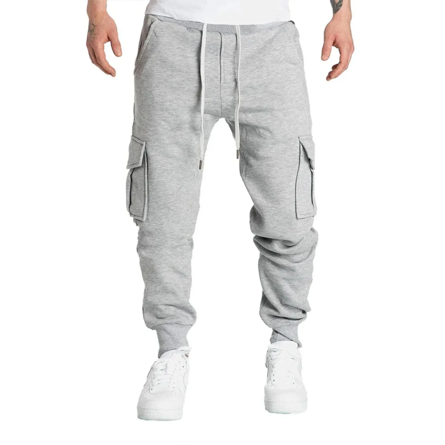 Men's Loose Fit Cotton Cargo Pants with Drawstring Waist | Perfect for All Seasons