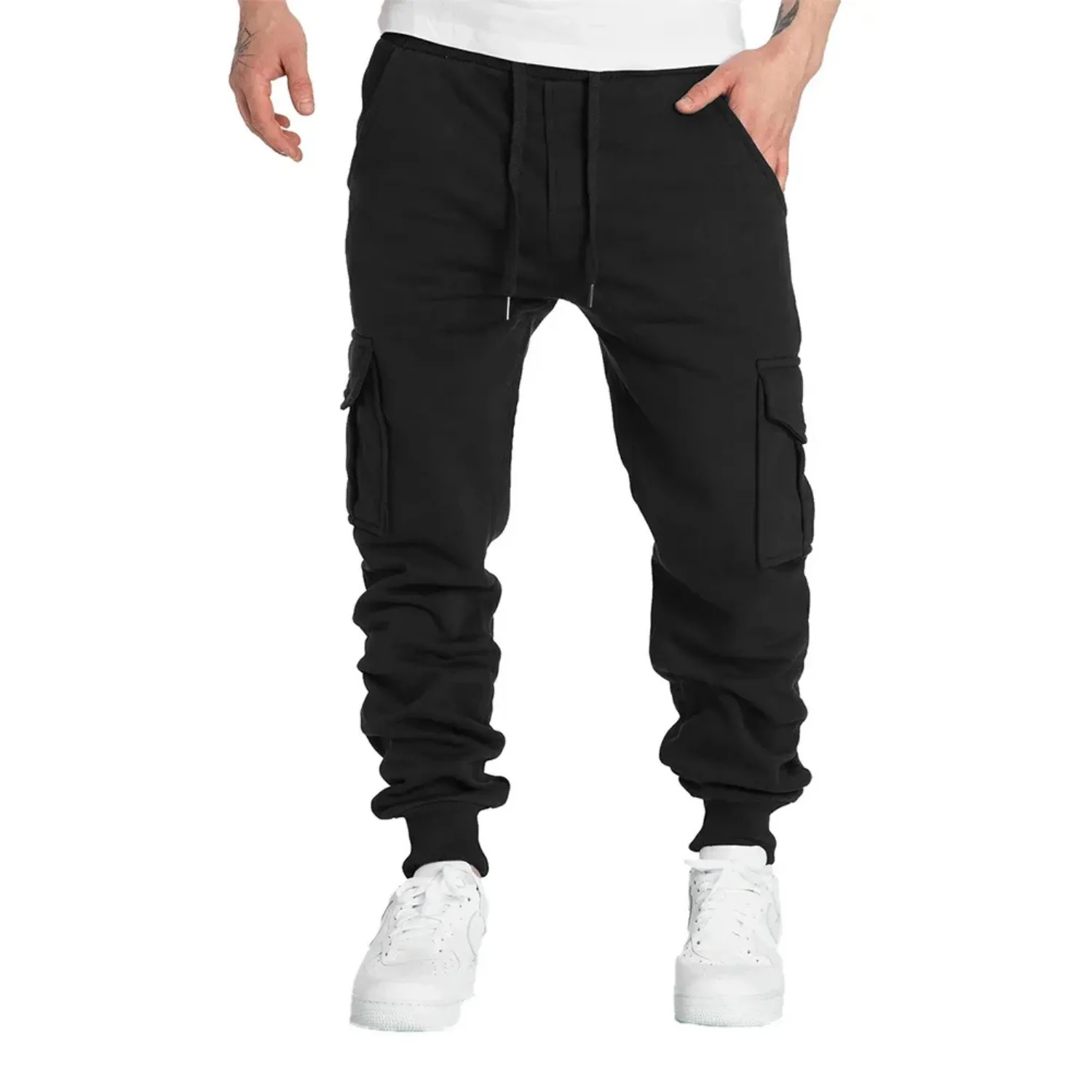 Men's Loose Fit Cotton Cargo Pants with Drawstring Waist | Perfect for All Seasons