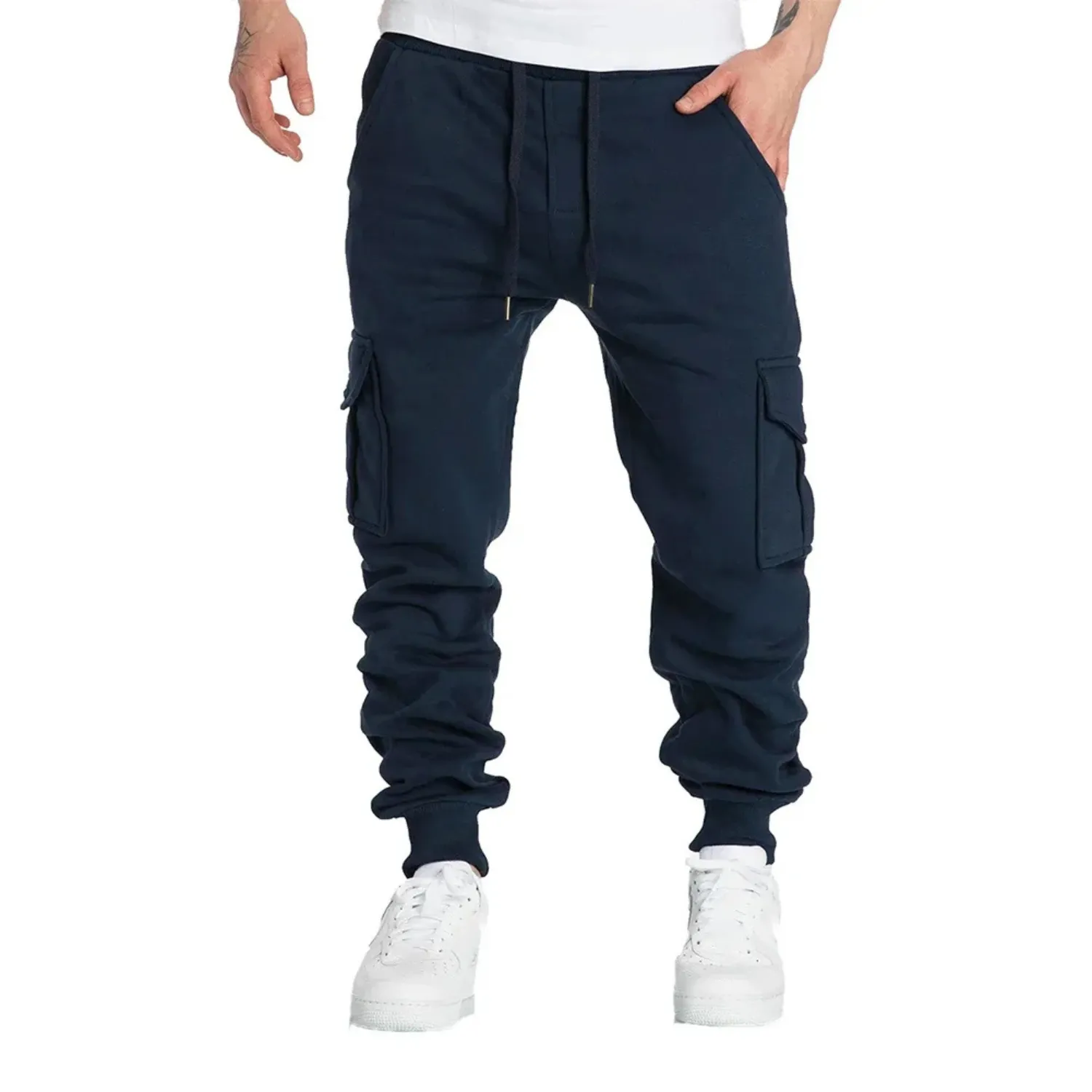 Men's Loose Fit Cotton Cargo Pants with Drawstring Waist | Perfect for All Seasons