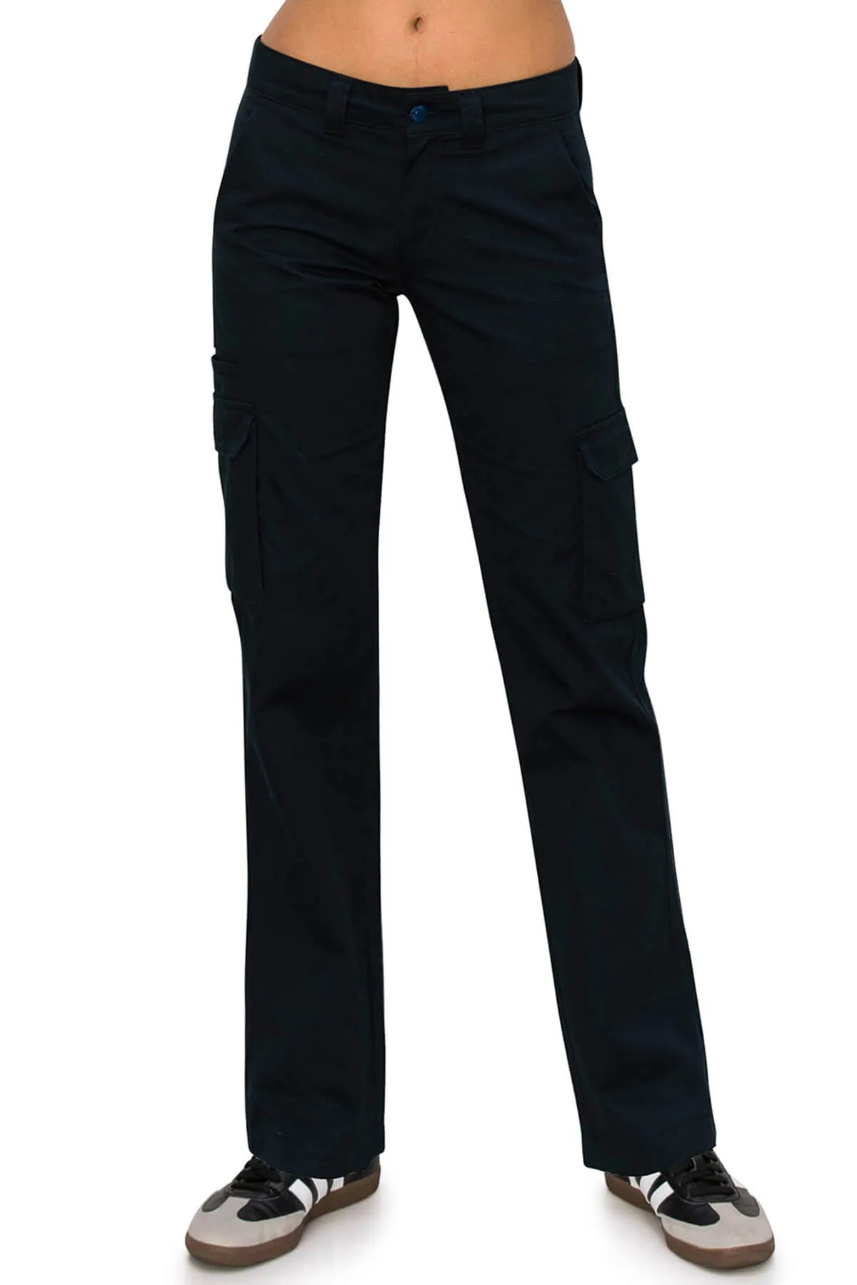 Mid Rise Relaxed Fit Cargo Work Pants - Navy