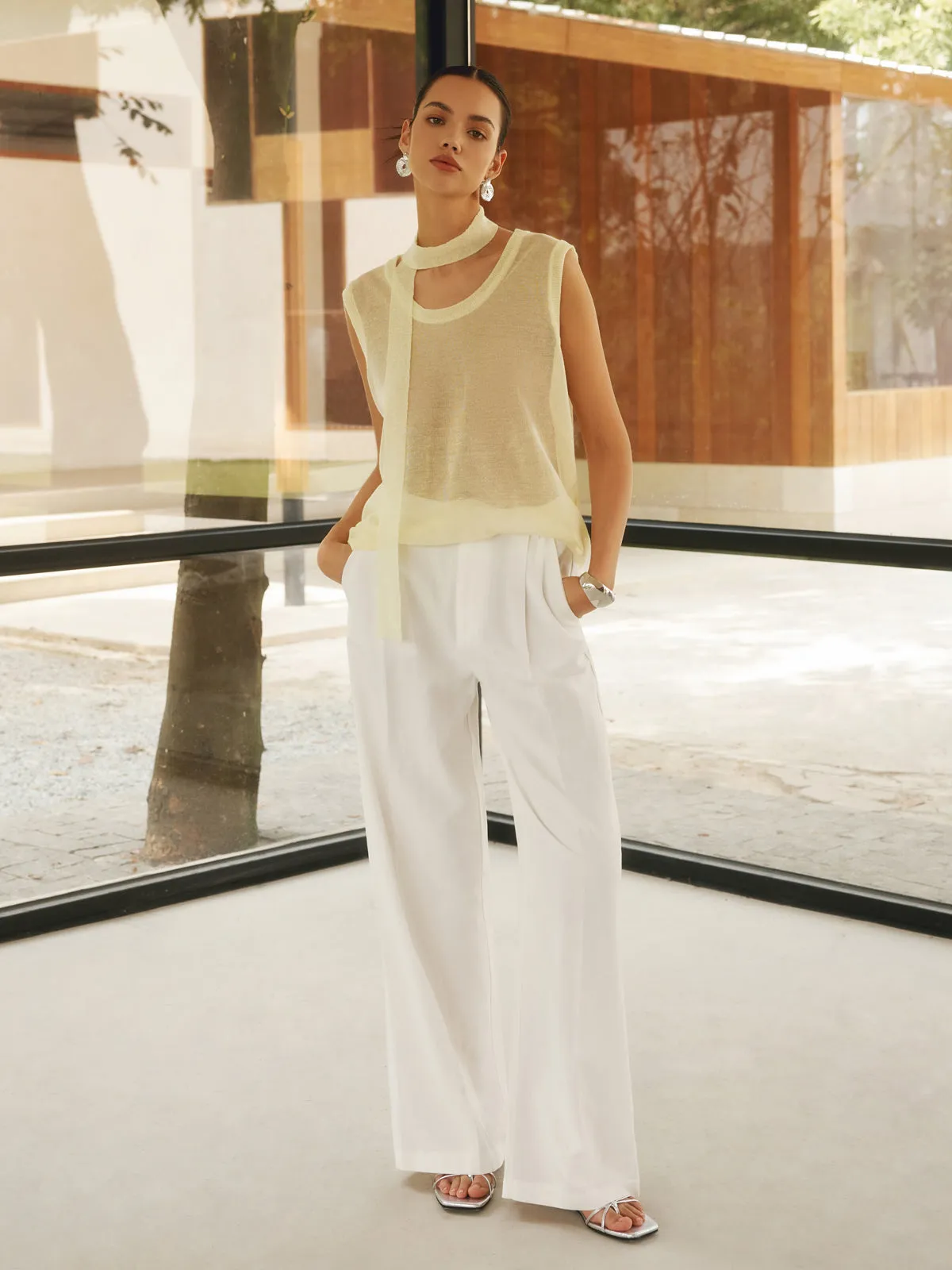 Minimalism Wide Graceful Leg Pants