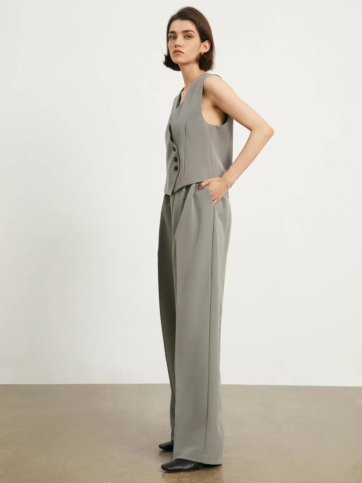 Minimalist Smart Graceful Wide Leg Pants