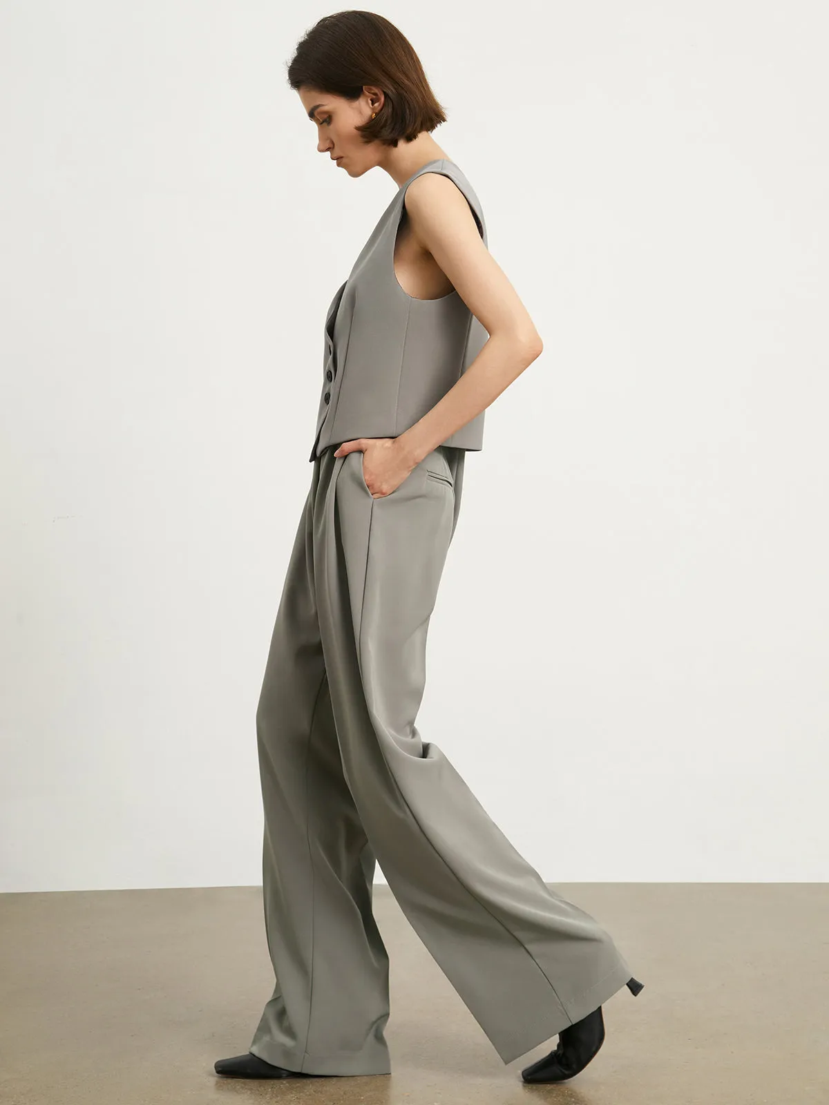 Minimalist Smart Graceful Wide Leg Pants