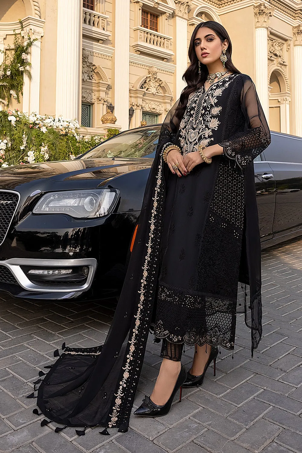 Modern Salwar Kameez in Trendy Black Color #PF407