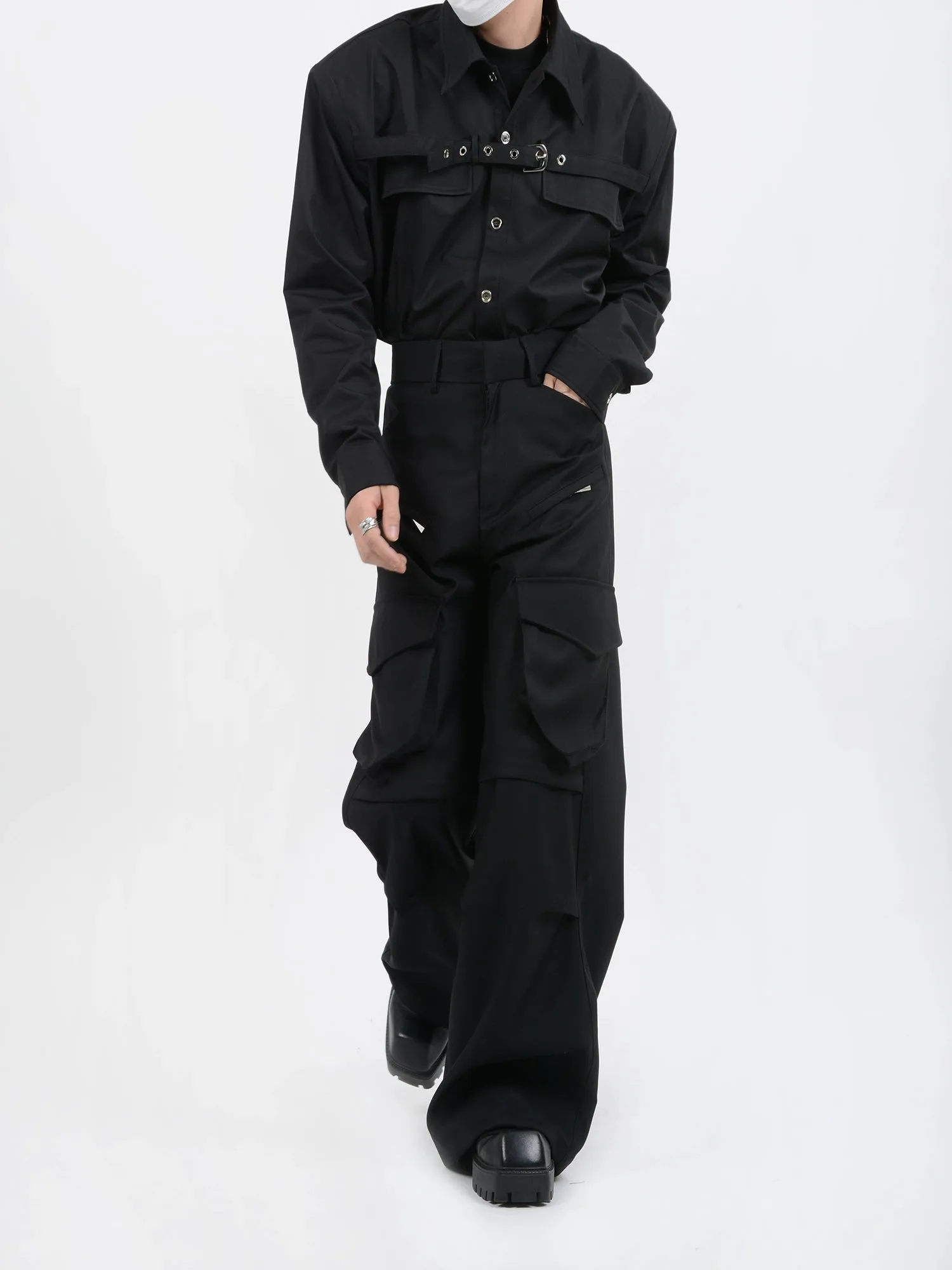 Multi Pocket Cargo Trousers with Zip Details