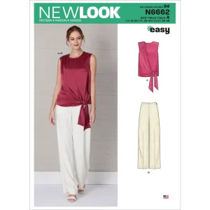 New Look Sewing Pattern N6662 Misses' Drape Top & Wide Leg Pants