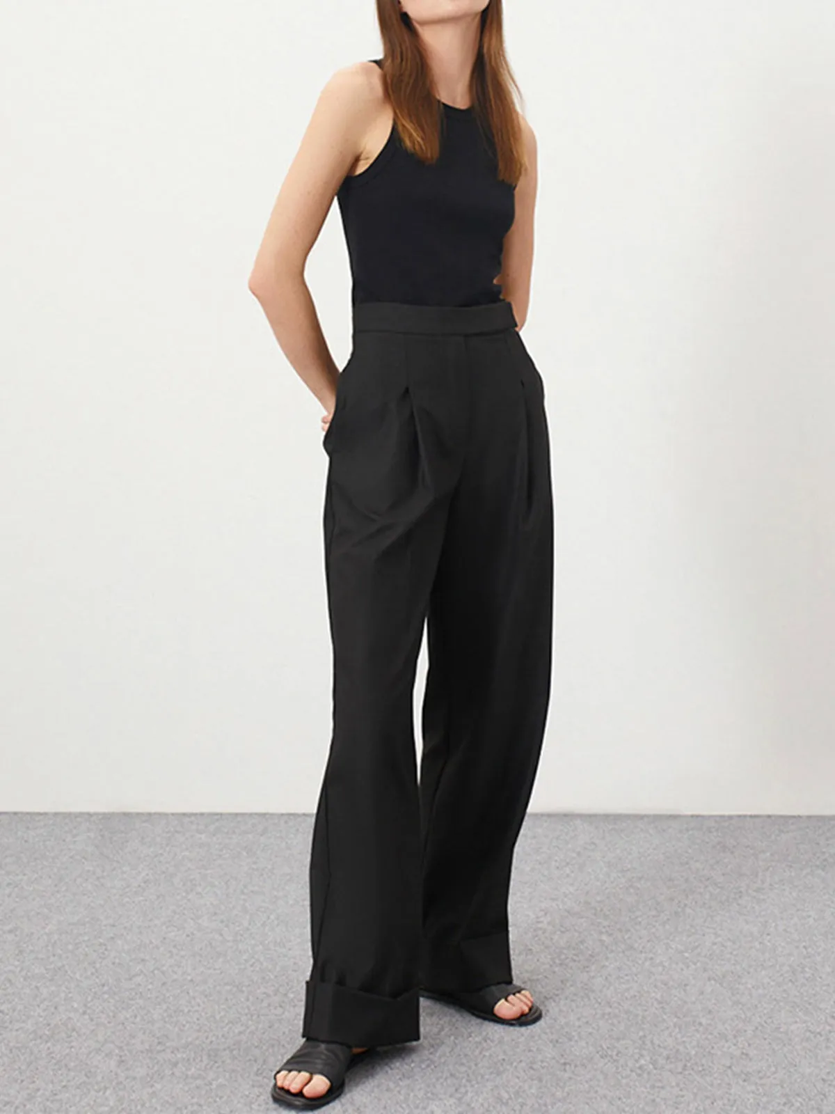 Nostalgia Pleat Graceful Wide Leg Pants