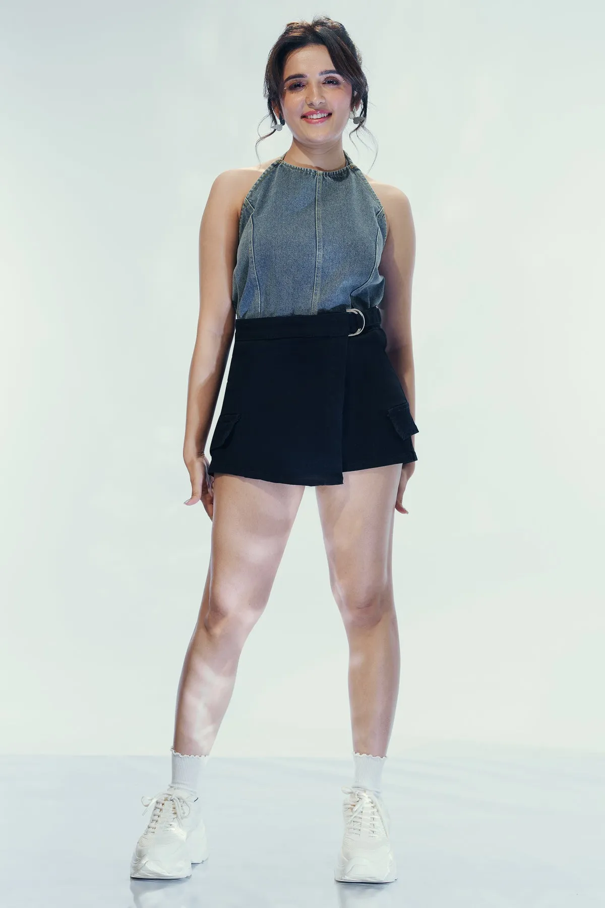 Onyx Loophole Mini Denim Skort