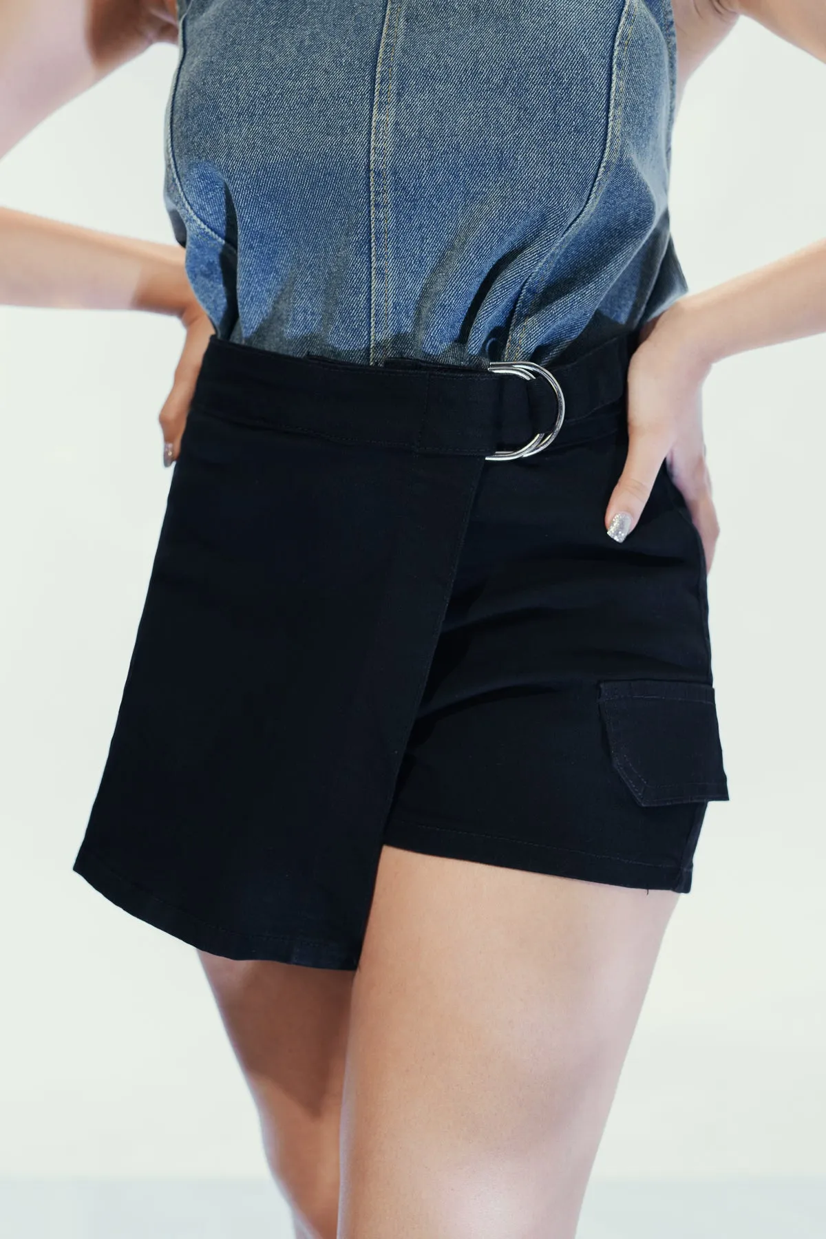 Onyx Loophole Mini Denim Skort