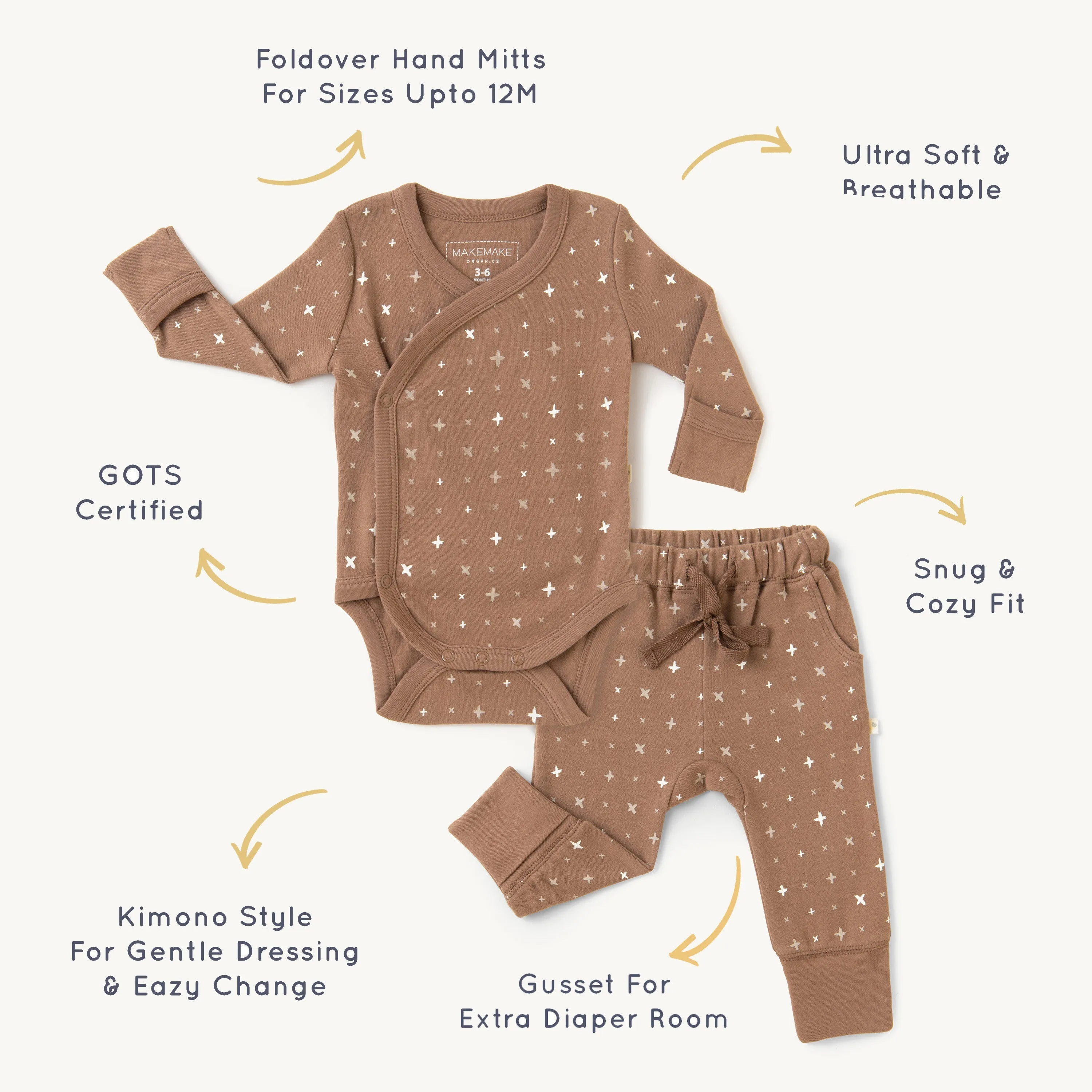 Organic Baby Onesie & Pants Outfit - Sparkle