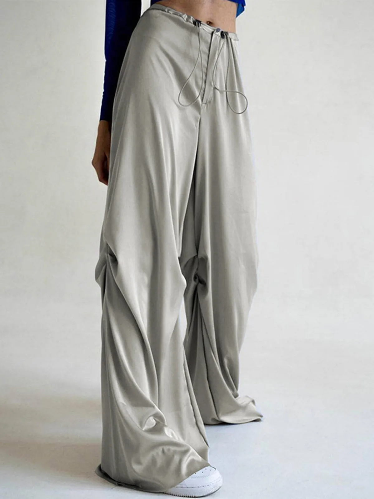 Oversized Satin Graceful Wide Leg Pants