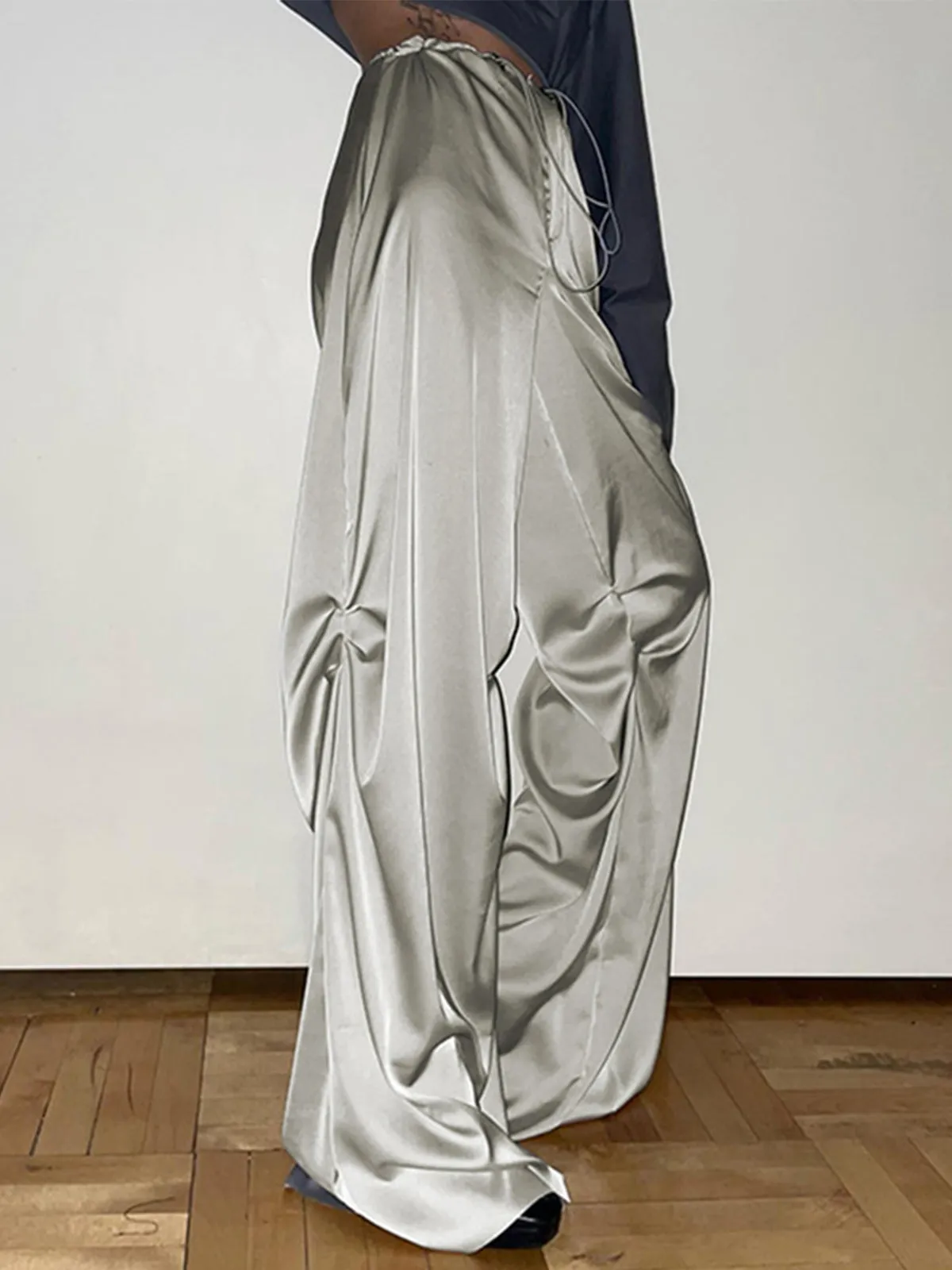 Oversized Satin Graceful Wide Leg Pants