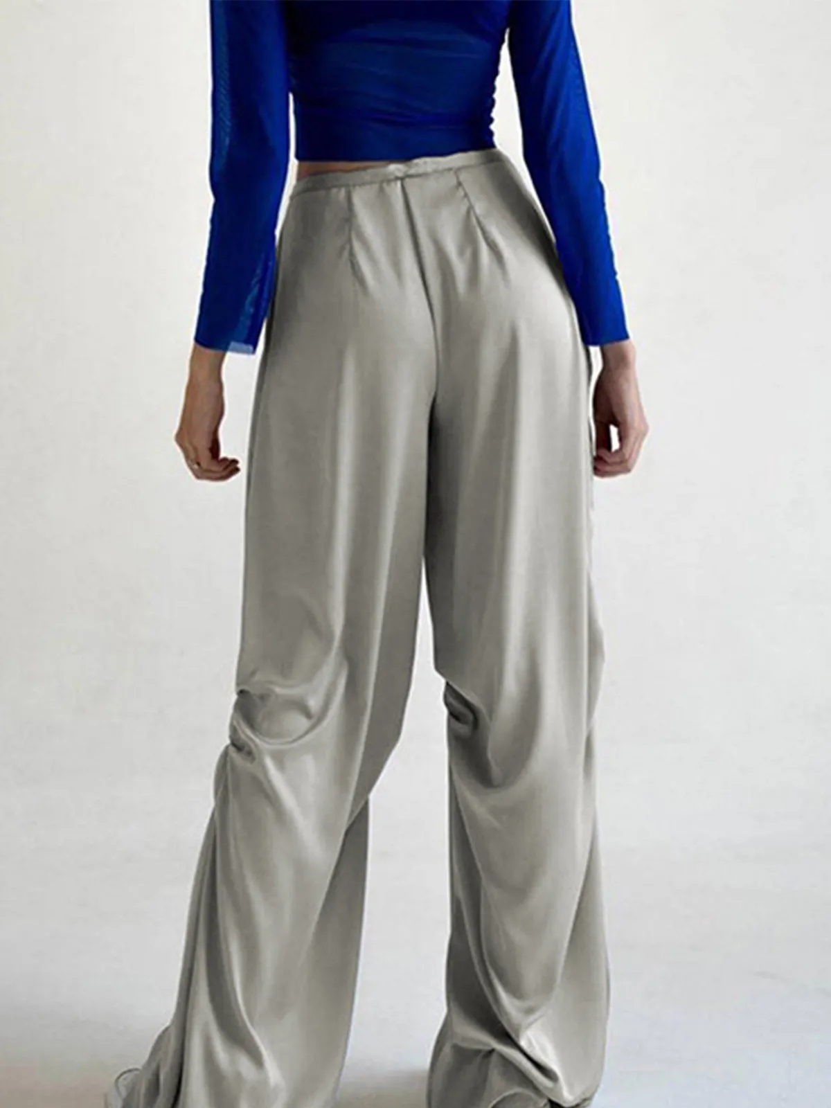 Oversized Satin Graceful Wide Leg Pants