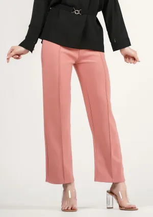 Pastel Perfection: Coral Cropped Trousers